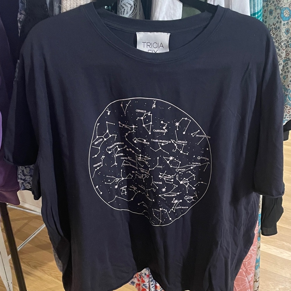 Tricia Fix Black Constellation Crop Top